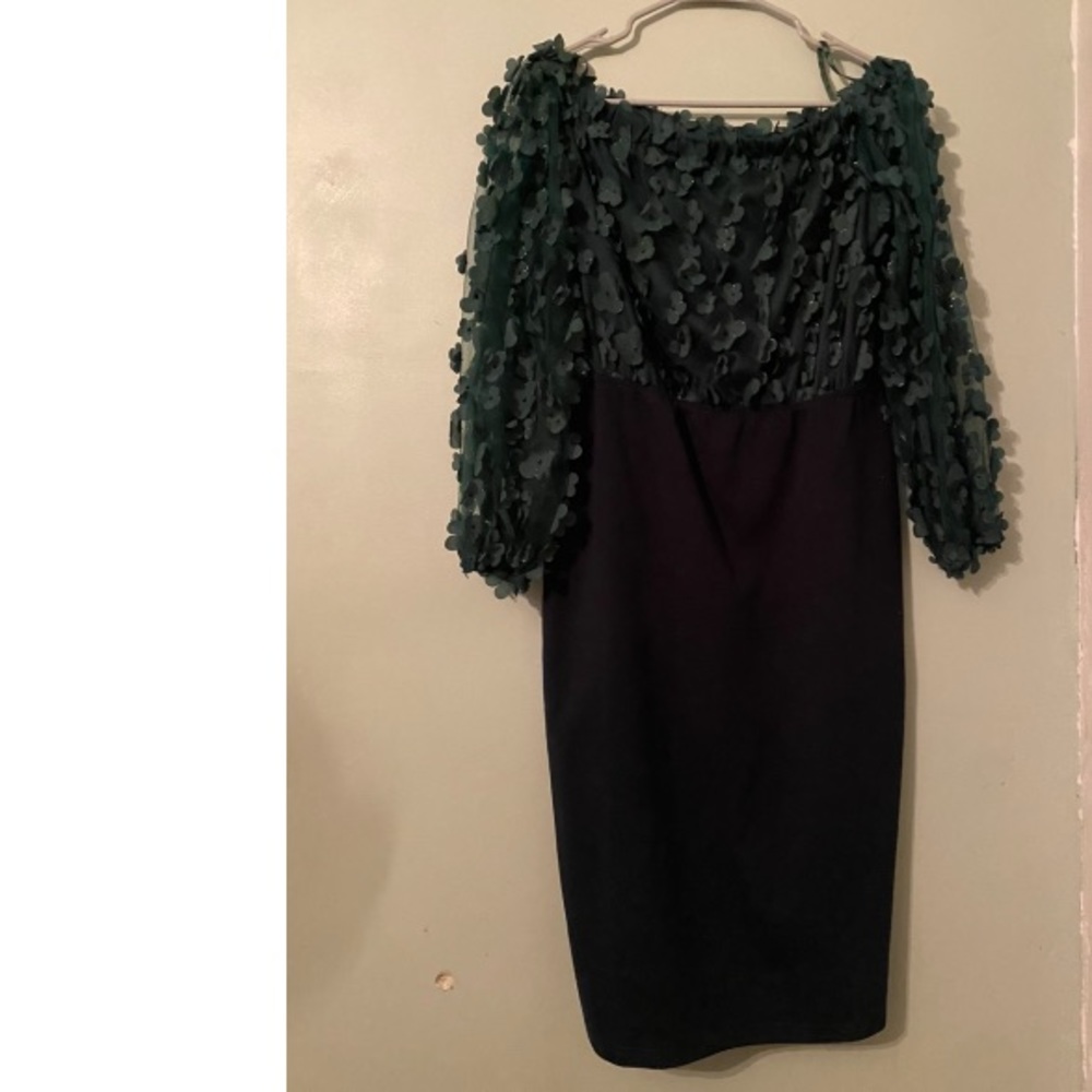 Emerald green  off the shoulder dress